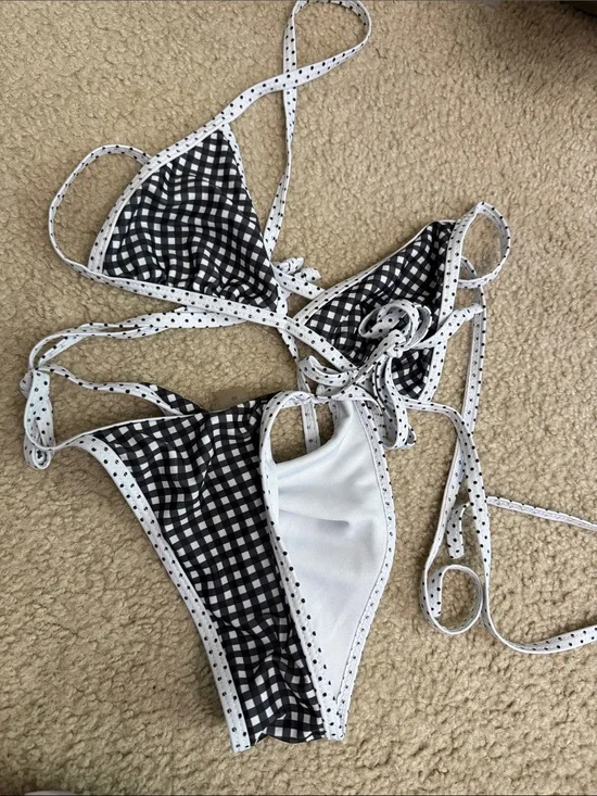 Black & White Gingham Bikini