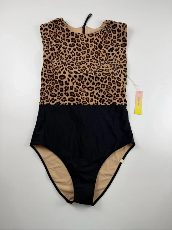 Summersalt Swimsuit The Surf Sea Leopard Black One Piece Size 10 NWT
