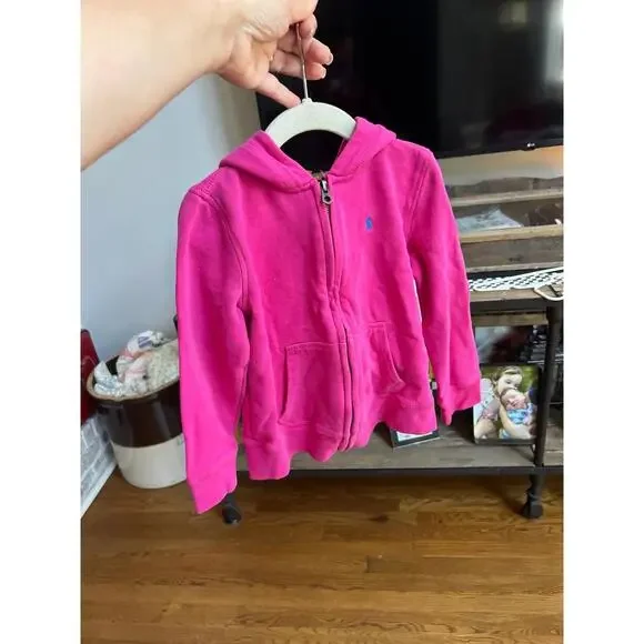 Ralph Lauren polo pink zip-up hoodie‎ size 5