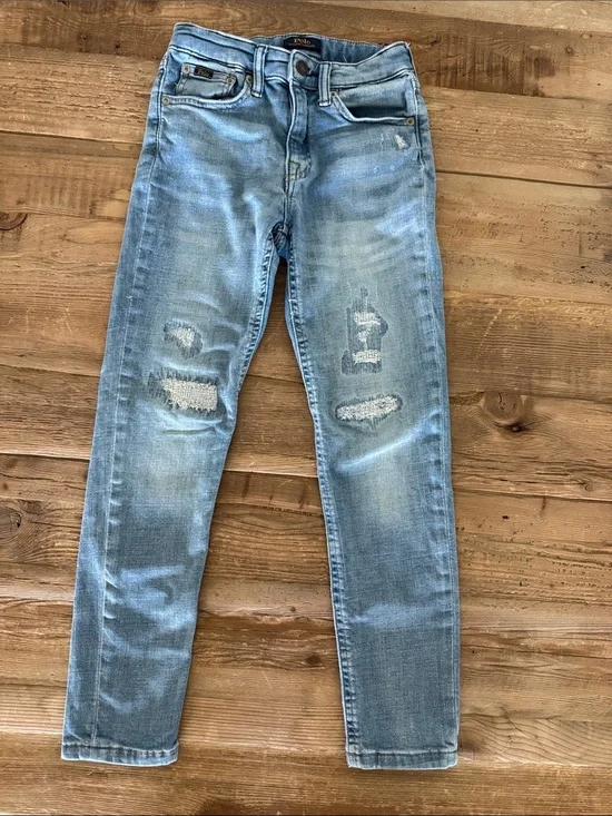 Ralph Lauren Light Blue Distressed Skinny Jeans