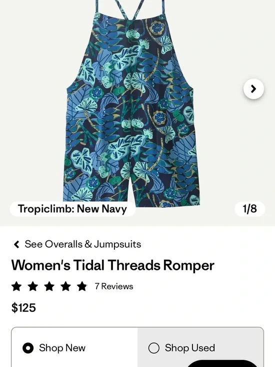 Patagonia Tidal Threads Romper: Tropiclimb New Navy