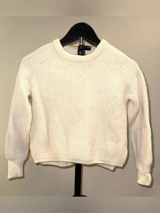 Ralph Lauren Girls M 8-10 Ivory Rib Knit Merino Cashmere Blend Sweater, sz 8/10