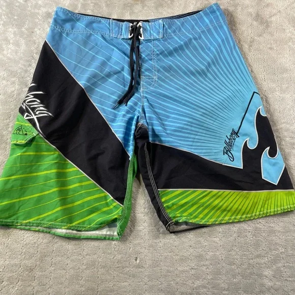 Billabong Andy Irons Board Shorts Mens‎ 36 Rising Sun Platinum Quad Stretch Y2K