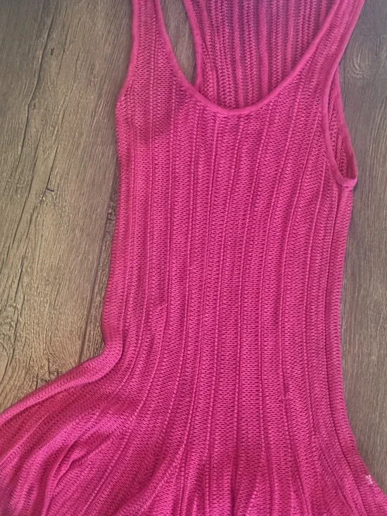 American Eagle Outfitters Hot Pink Ribbed Knit Swim Coverup