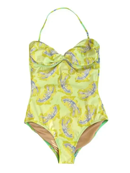 J.Crew Lobster Print Halter One-Piece Swimsuit  8 Medium