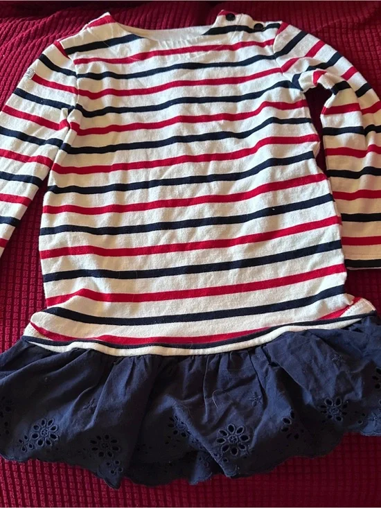 Ralph Lauren red, white, and navy striped dress