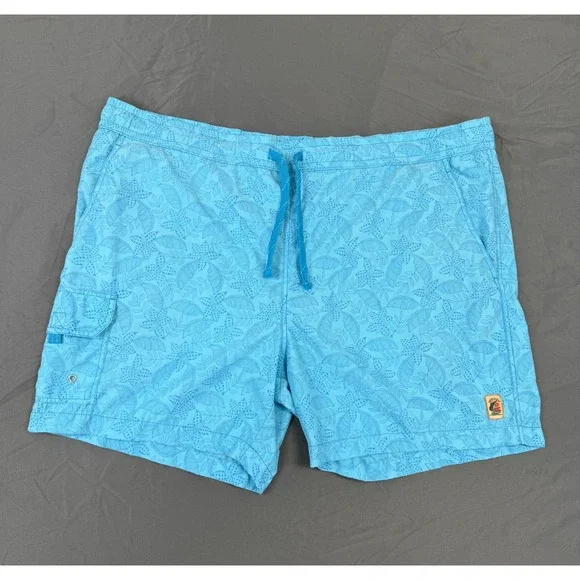 Tommy Bahama Relax Mens XL Swim Trunks Blue Floral Cargo Pocket Mesh Lined‎