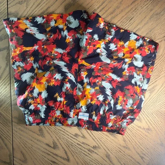 Columbia Mens L Swim Trunks Abstract Brushstroke Print Nylon Mesh Lined Shorts