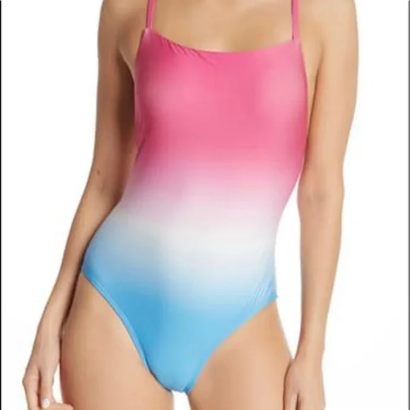 New Free Press Hailee Square Neck One-Piece Swimsuit