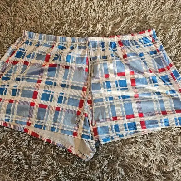 Plaid Pattern Casual Shorts with Elastic Waist