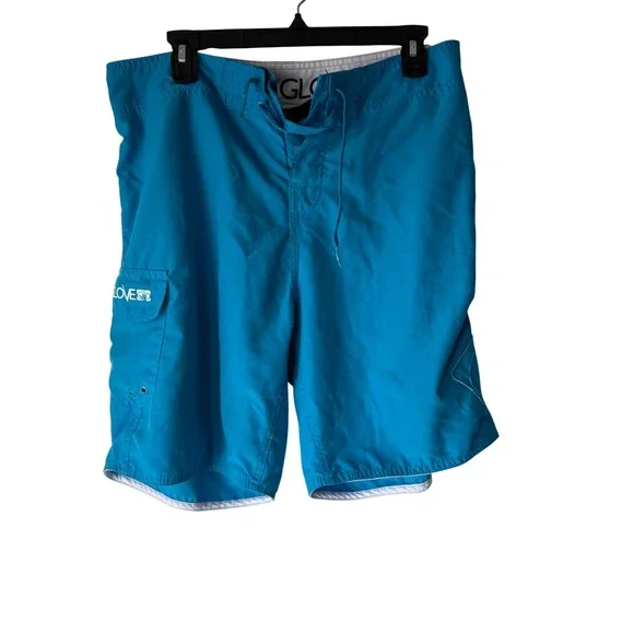 BODY GLOVE Mens Blue Board Shorts Swim Trunks Cargo Pocket Swim Surfer‎ Beach M