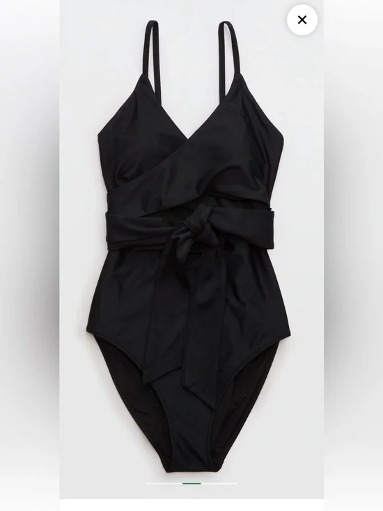 Black One-Piece Swimsuit with Waist Tie - new with tags aerie size medium