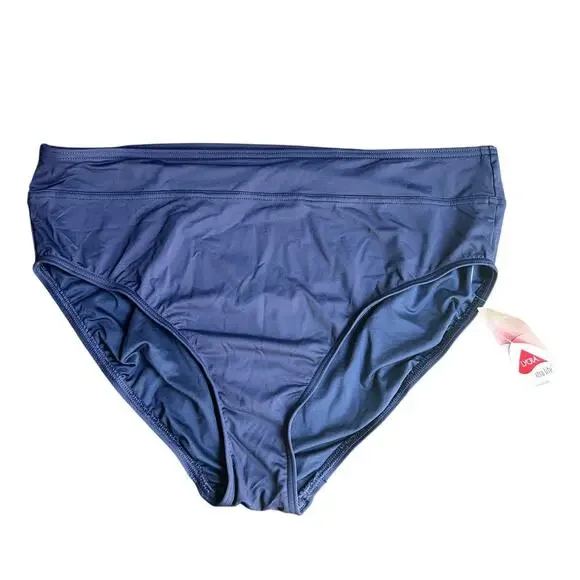 LANDS' END WOMENS SIZE LARGE 14-16 SWIM BIKINI BRIEF BOTTOM NAVY NEW!