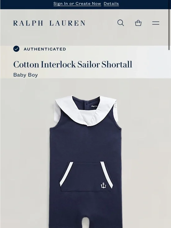 Ralph Lauren Navy and White‎ Sailor Shortall