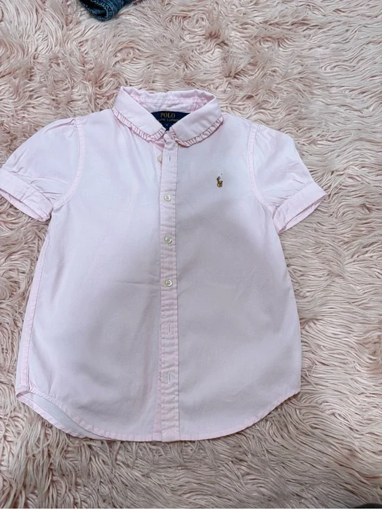 Ralph Lauren Light Pink Short Sleeve Button-Down Shirt