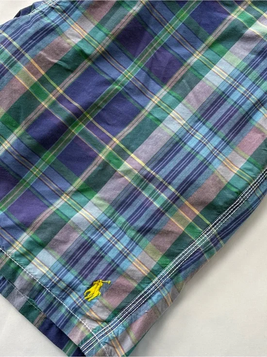 Polo Ralph Lauren Plaid Swimming Trunks Size Large