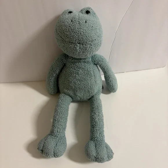 Vtg Jellycat Frog Plush Green Long Legs Beaded Eyes Retired Soft Toy Lovey 13