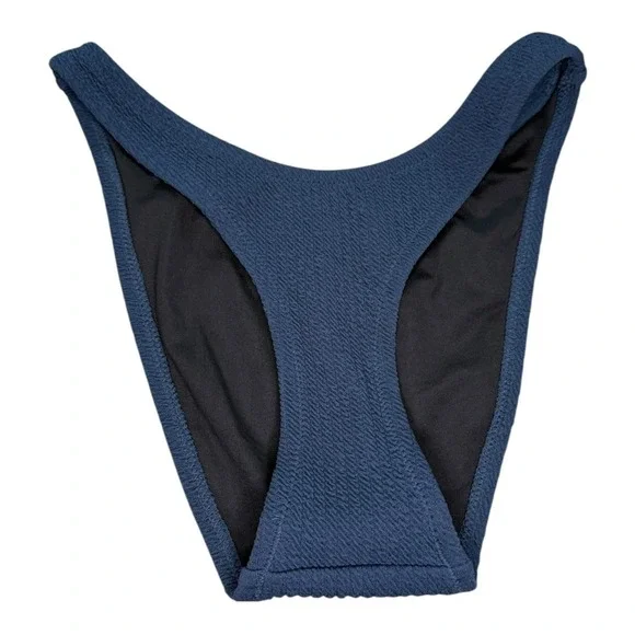 J.Crew High-Leg Bikini Bottom Navy Blue Textured Swimsuit‎ XXS