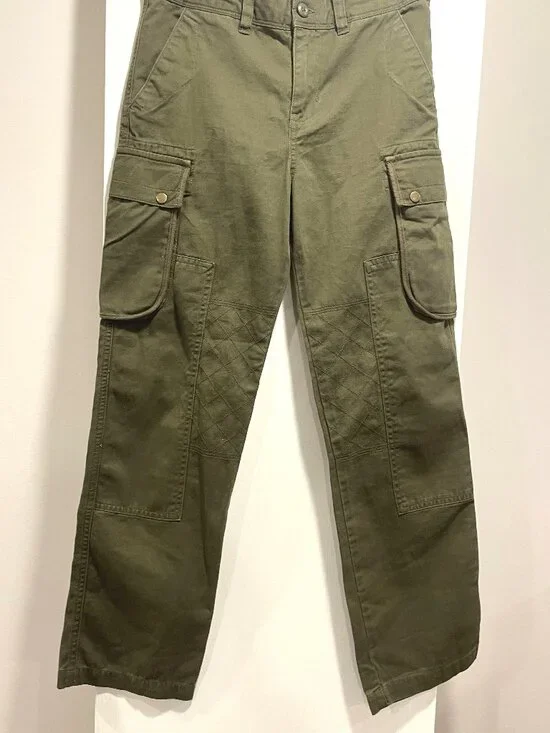 NWT Polo Ralph Lauren NWT Girls‎ Olive Green Quilted Knee Cargo Pants Size 10