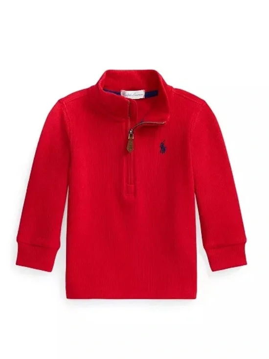 Polo Ralph Lauren Quarter-Zip Sweater 2T red toddler baby half-zip pullover