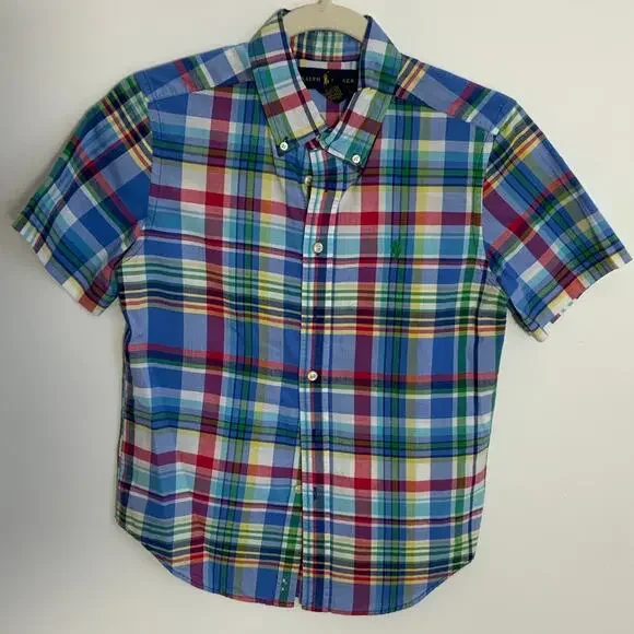 Ralph Lauren Plaid Short Sleeve shirt‎ size medium 10/12
