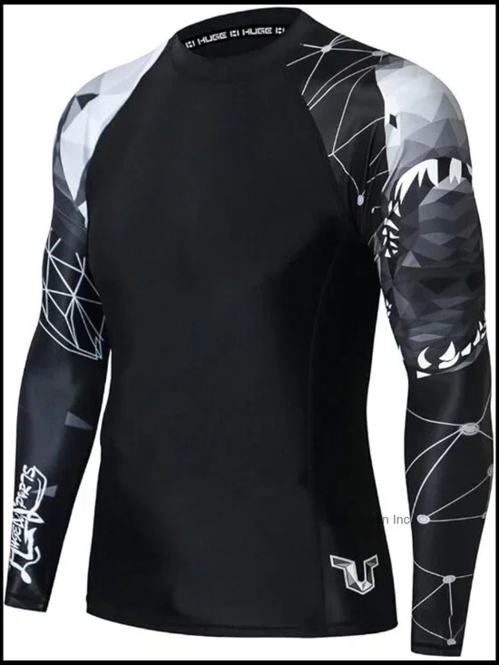 Men's Long Sleeve UPF 50+ Rash Guard Sun Protection Swim Shirt