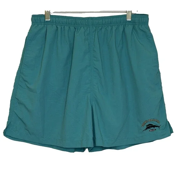 Tommy Bahama Swim Trunks Mens Sz‎ XL Green Elastic Drawstring Waist Mesh Lining