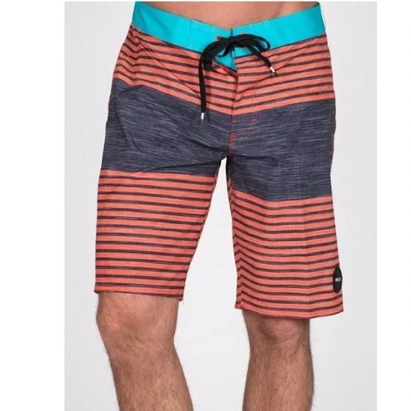 RVCA mens striped board/swim trunks/shorts size 29