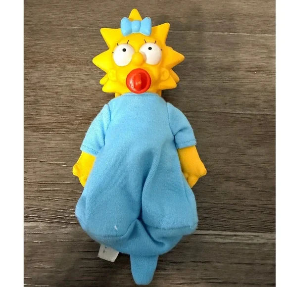 Vintage 1990 Maggie Simpson Plush Doll Vinyl Head‎ 9.5 inch Matt Groening Fox TV