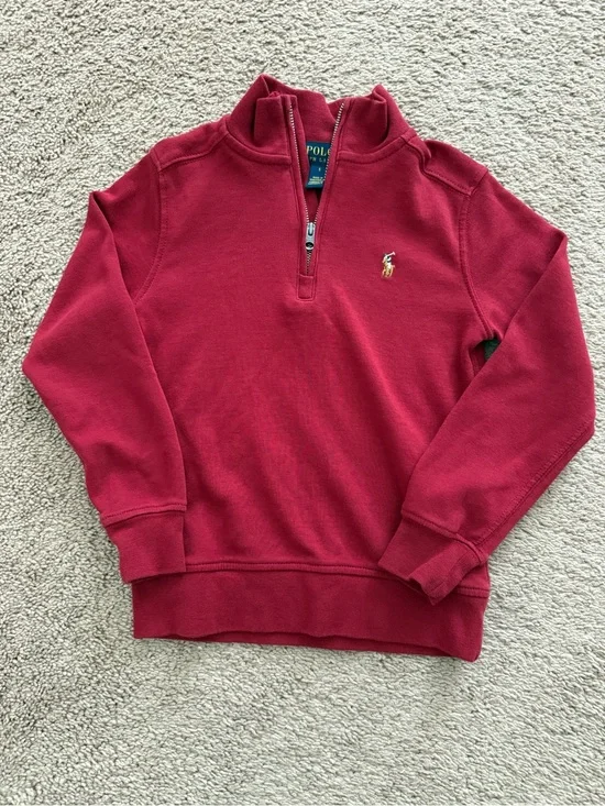 Polo Ralph Lauren Red Quarter-Zip Sweatshirt