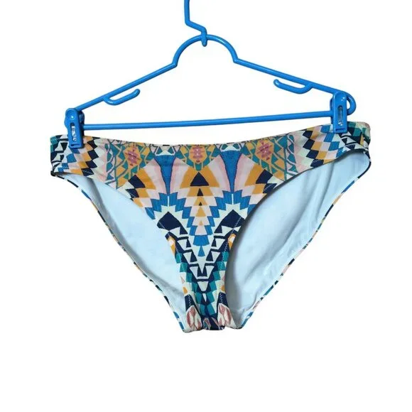 Athleta Bikini Bottom Swim Size XL Aztec Southwestern Print Colorful Beach