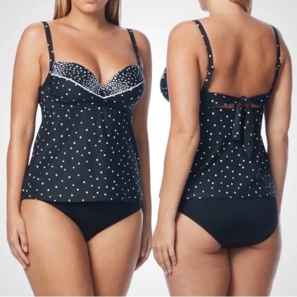 NWT Coco Reef Divine Polka Dot Tankini size 32/34C