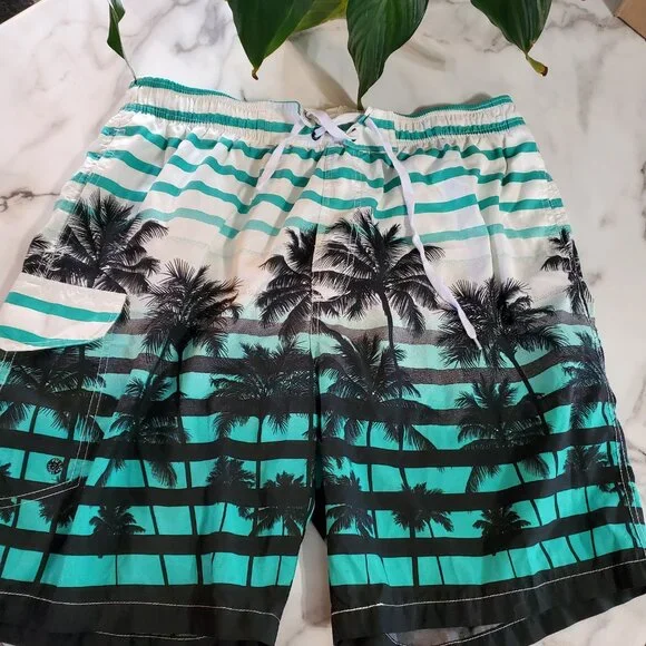 APTRO Palm Trees Print Men's Swim Trunks size 2XL