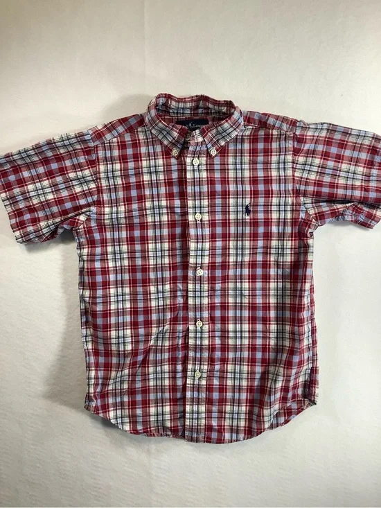Ralph Lauren Red, White & Blue Plaid Button-Down Shirt