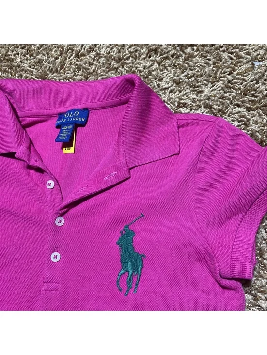 Polo Ralph Lauren Pink Polo Shirt Big Pony Size M(8-10)