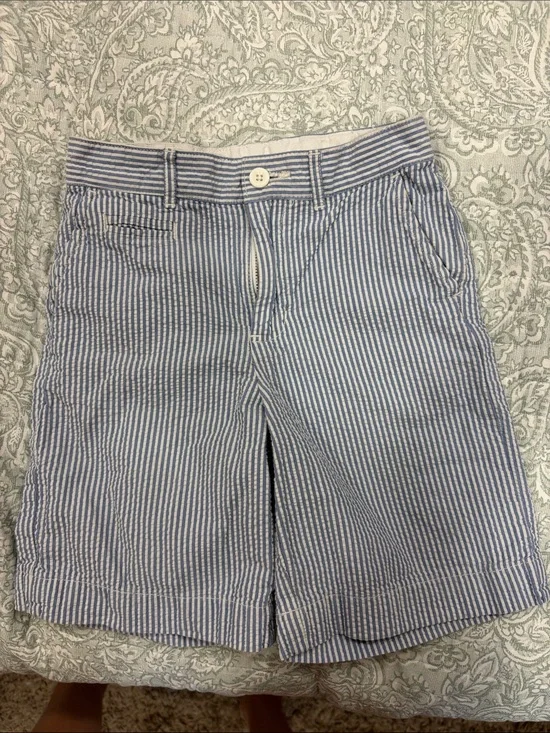 Ralph Lauren Blue and White Striped Seersucker Kids Shorts