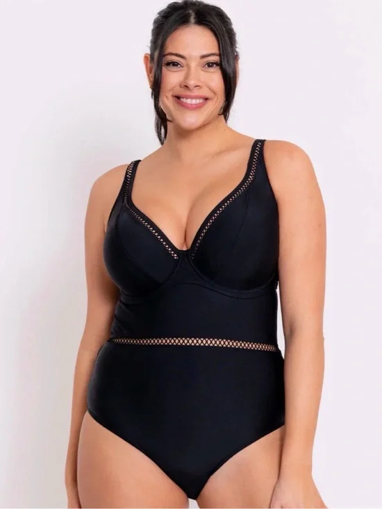 NWT Curvy Kate UK 38 HH/ US 38/ EU 85L One Piece First Class Plunge Swimsuit