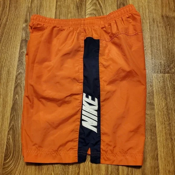 Vintage‎ 90s Nike Shorts Men Medium Orange Lined Swimming Gray Tag