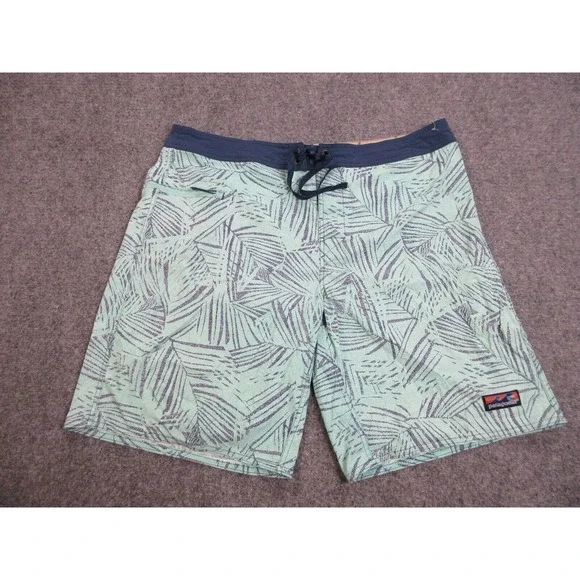 Patagonia Swim Trunks‎ Mens 40 Green Wavefarer Lightweight Board Shorts 40X21