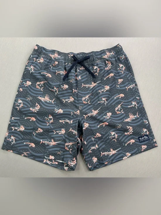 SALT LIFE MENS SLX PERFORMANCE LINED SWIM TRUNKS 4 WAY STRETCH