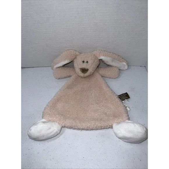 Demdaco Pink Peach Colored Bunny Rabbit Lovey Security Blanket Plush Nat & Jules