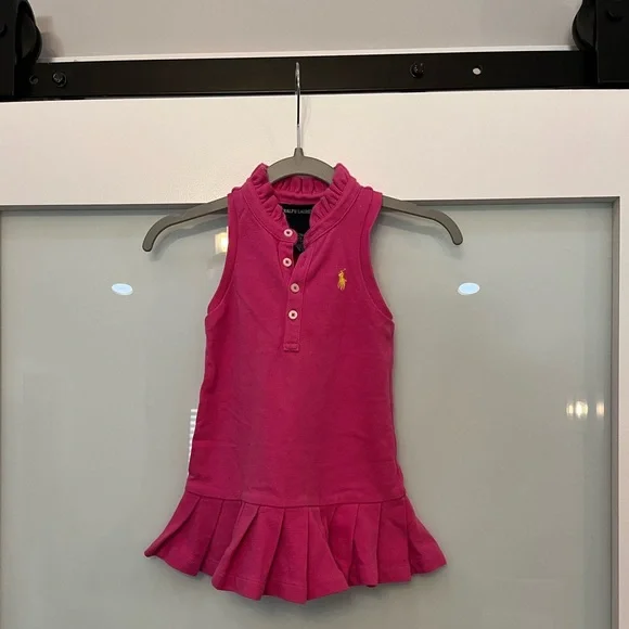 Ralph Lauren Pink Sleeveless Polo Dress for Girls