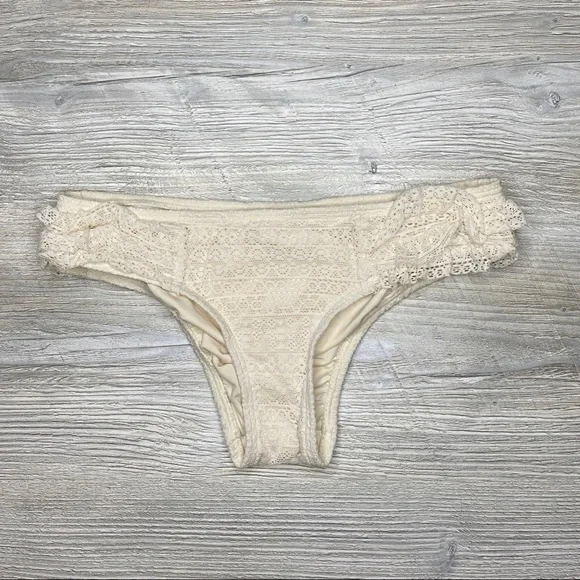 Juicy Couture Bikini Swim Bottoms Cream Small