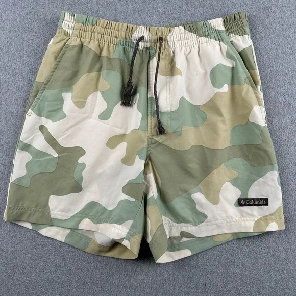 Columbia Shorts Mens S Green Camo PFG Backcast III Water Performance Casual