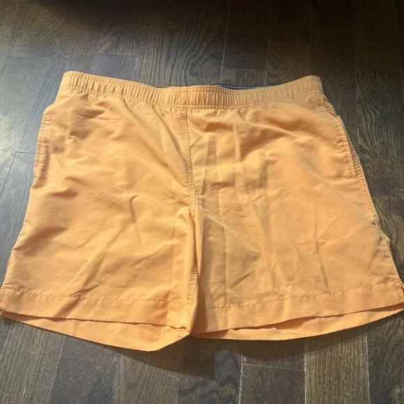 Lands End Mens‎ Swim Trunks Orange Mesh Lined Pockets Size Medium 32 34 Casual