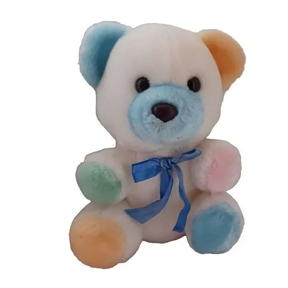 Sugar Loaf Teddy Bear Multi-Colored Pastel Sitting 1997 Boulder Co Vintage Plush