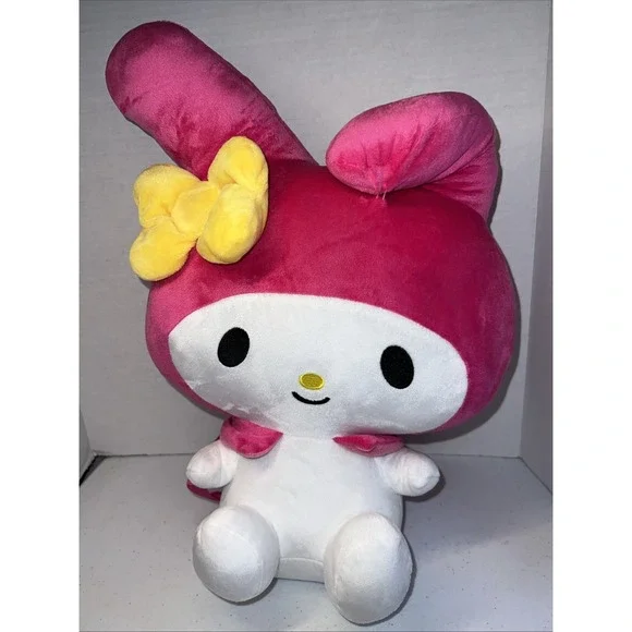 Sanrio MY MELODY Plush Backpack Hello Kitty & Friends Pink Yellow Bow 16