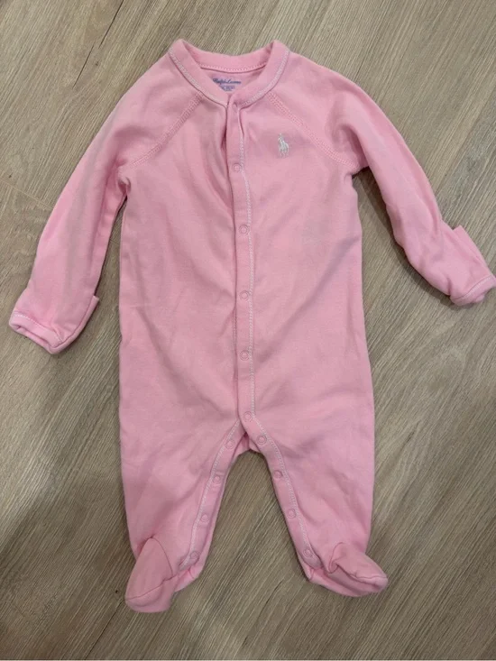 Ralph Lauren Light Pink Footed One-Piece