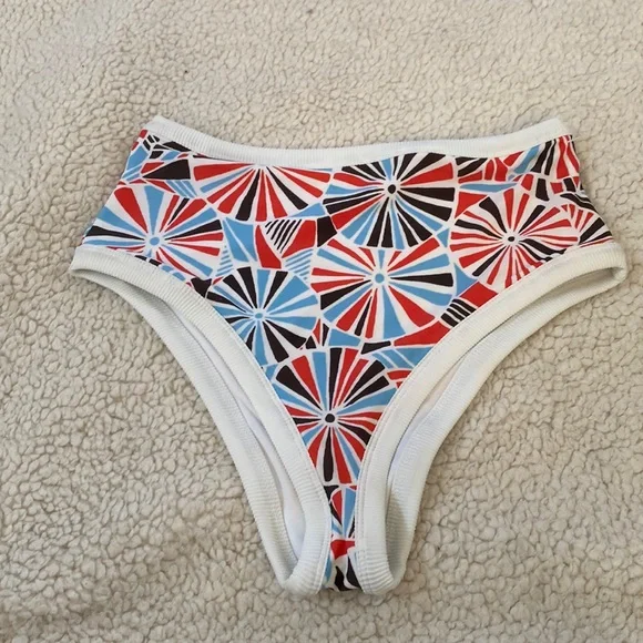 NWOT Aerie High Waisted Cheeky Pin‎ Wheel Swim Bottoms