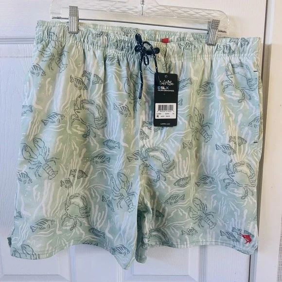 Swimsuit Salt Life Men's 2XL Swim‎ Trunks New! Fish Turtles Green Anti Rash BBB